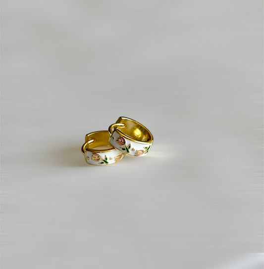 Tulip Enamel Huggie