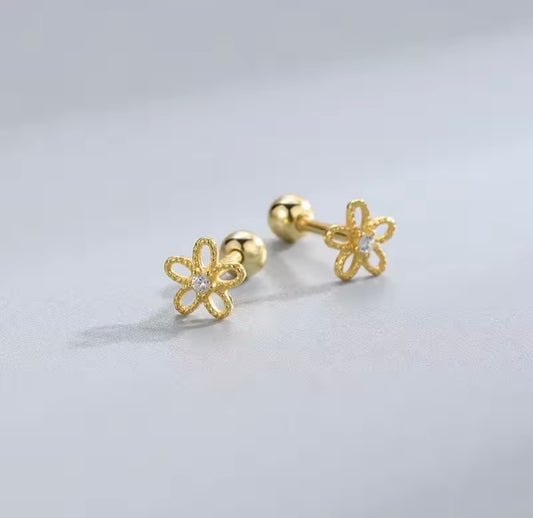 Flower Diamond Screwback