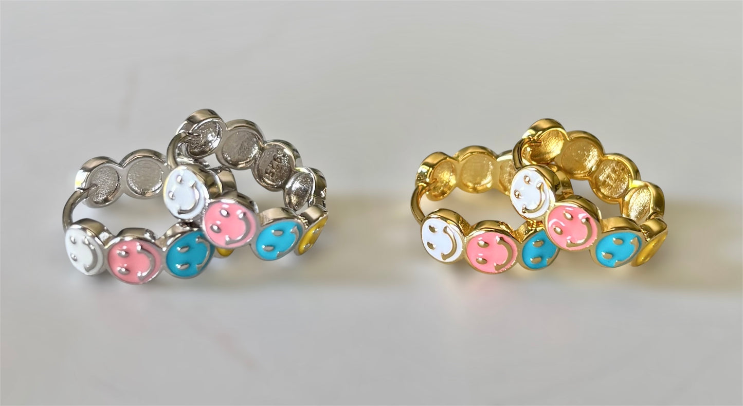 Multicolor Smile Enamel Huggie