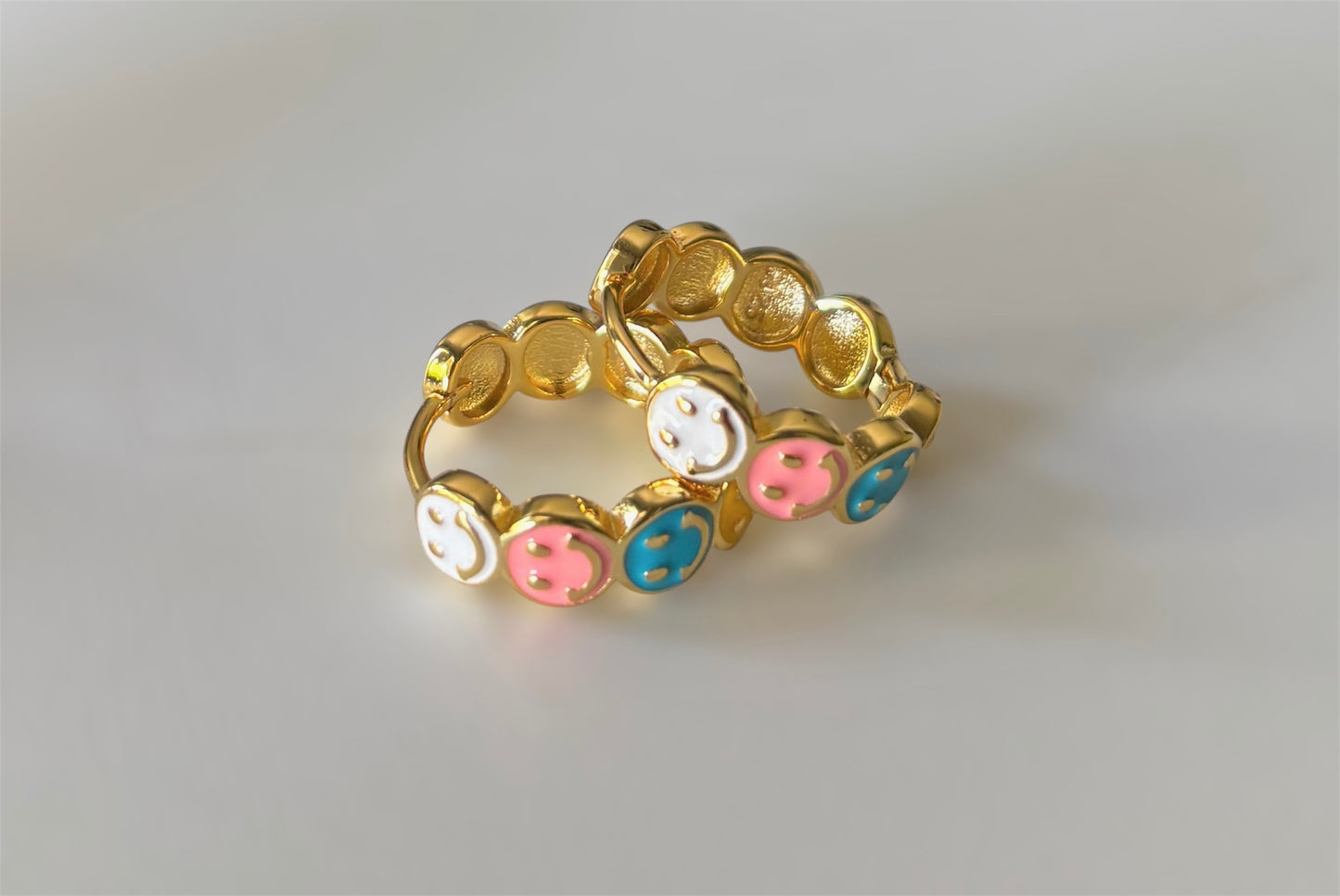 Multicolor Smile Enamel Huggie