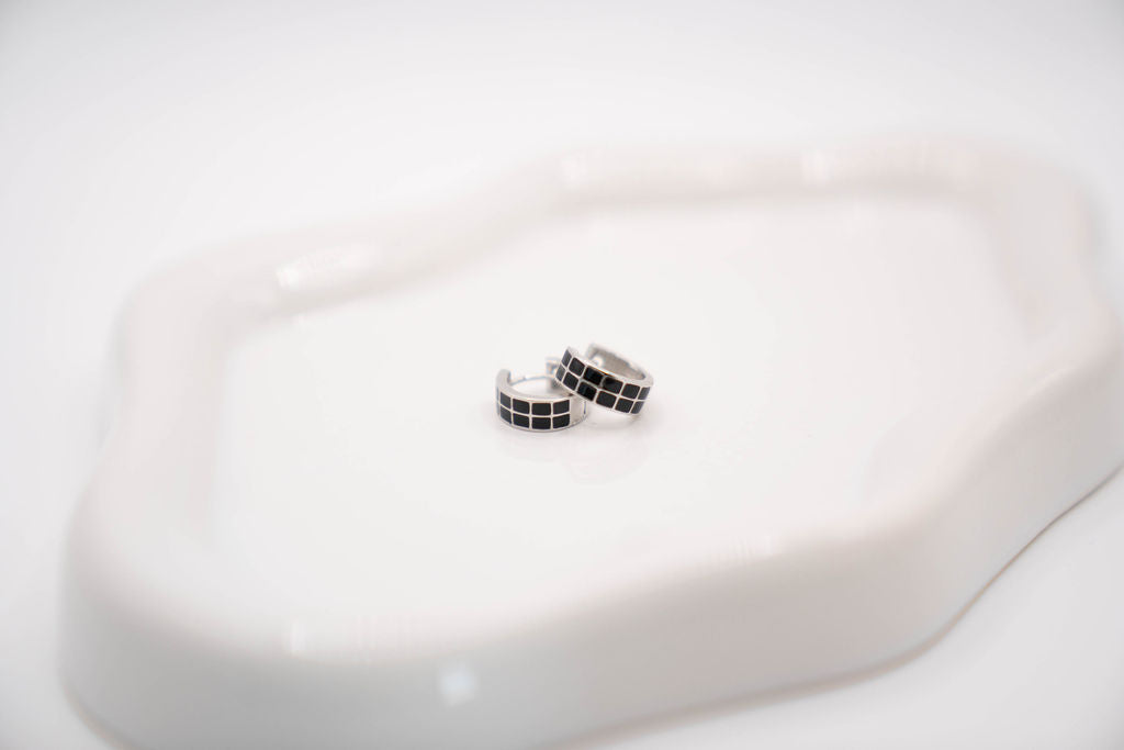 Black Tile Huggie