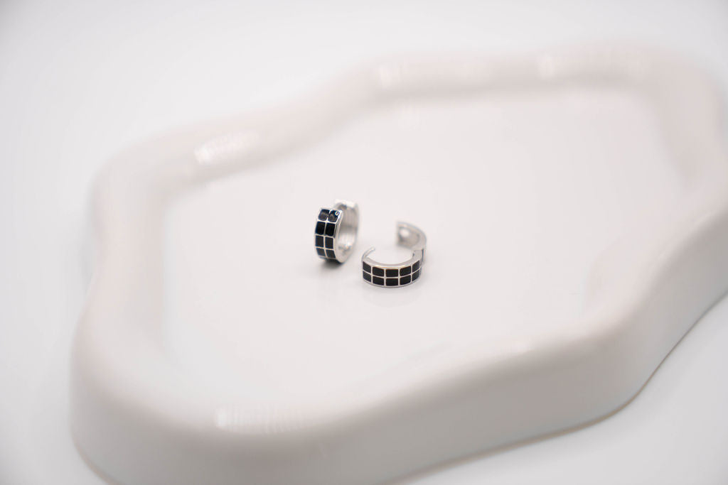 Black Tile Huggie