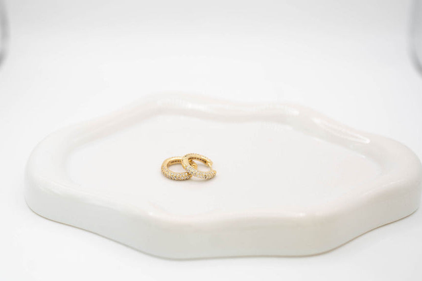 Pavé Diamond Huggie (Gold)