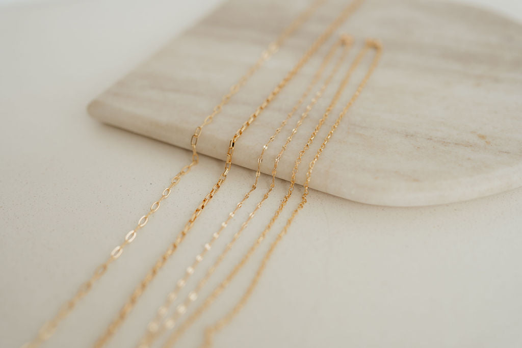 14K Gold Filled Flat Oval Chain Necklace