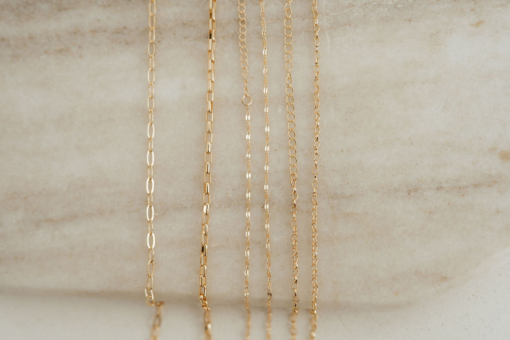 14K Gold Filled Flat Oval Chain Necklace