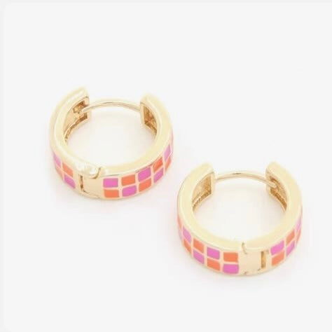 Checkered Huggie (Pink/Orange)