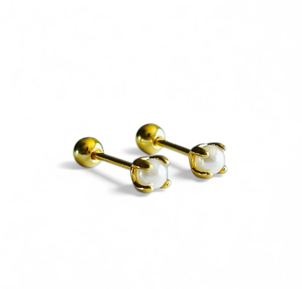 Faux Pearl Screwback