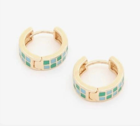 Checkered Huggie (Blue/Green)